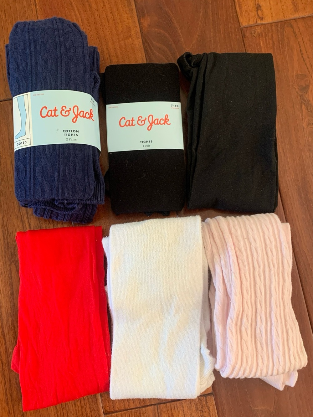 7 Pairs Girls Tights Size 7-10 Gymboree Lolly Wolly Doodle Cat & Jack Cable Knit